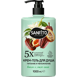 Гель для душа 1000 мл SANFITO, Ваниль и масло какао
