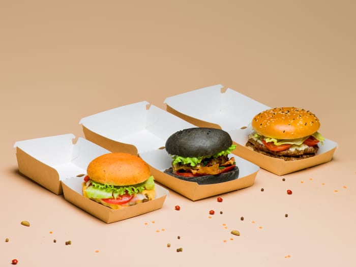 Упаковка бумажная для гамбургеров 123*123*70 мм OSQ BURGER L КРАФТ