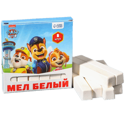 Мелки белые школьные 6шт "Щенячий патруль" Paw Patrol, прямоугольные Мелки белые школьные 6шт "Щенячий патруль" Paw Patrol, прямоугольные